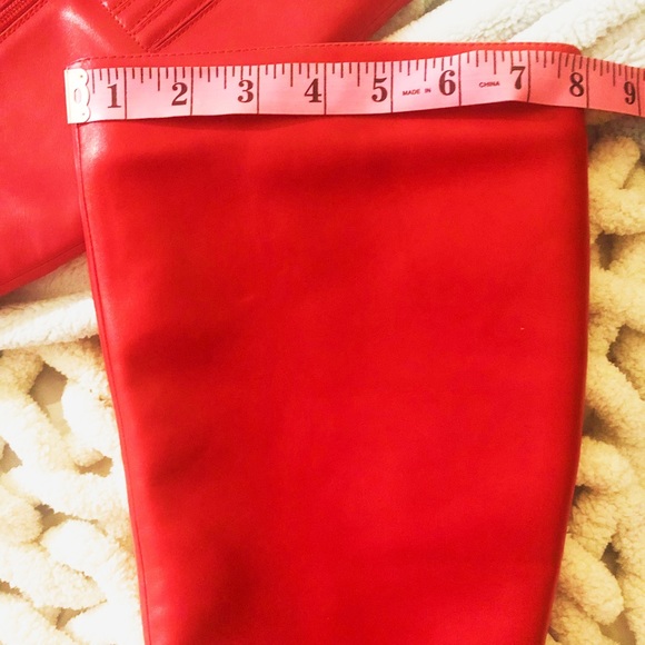 Red Knee High Stiletto Boots Sz 9 - Picture 6 of 10